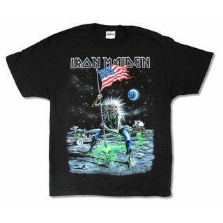 เสื้อยืดผ้าฝ้าย Iron Maiden Moonwalker Final Frontier 2010 Us TourNos Men Tee ShirtShot Sleeve Cotton Tee