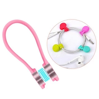 ซื้อ 5 แถม 1 ฟรีMagnetic สายไฟสายไฟ Organizer Cable Management Cable Winder สําหรับ Charing Cable หูฟังคลิปสายเคเบิล