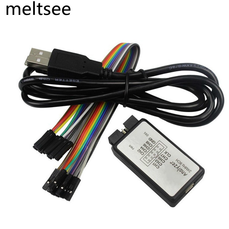 เครื่องมือวิเคราะห์วิเคราะห์ข้อมูลแบบพกพา 24M 8CH Microcontroller Debug USB Powered FPGA Logic Analyzer