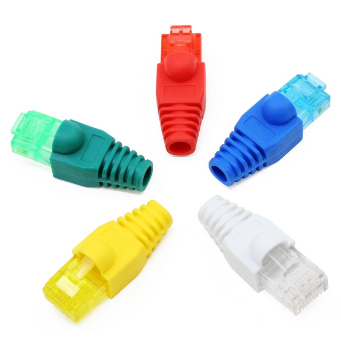 เซตบูทครอบสีน้ำเงิน CAT5Eหัวแลน RJ45 CAT5E จำนวน 10 ชิ้น (Boot011RJ-C5 ...
