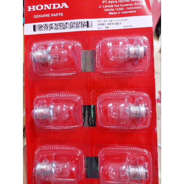 หลอดไฟหน้า/ไฟหน้า 25/25w ORIGINAL HONDA 100% (34901-KFV-B51)