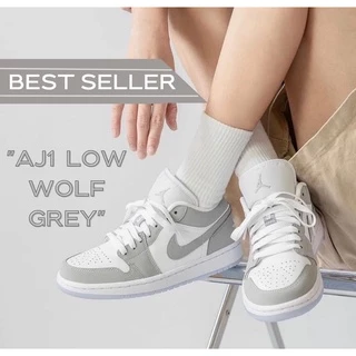 (พร้อมส่ง ของแท้100% ) AIR JORDAN 1 LOW WHITE WOLF GREY