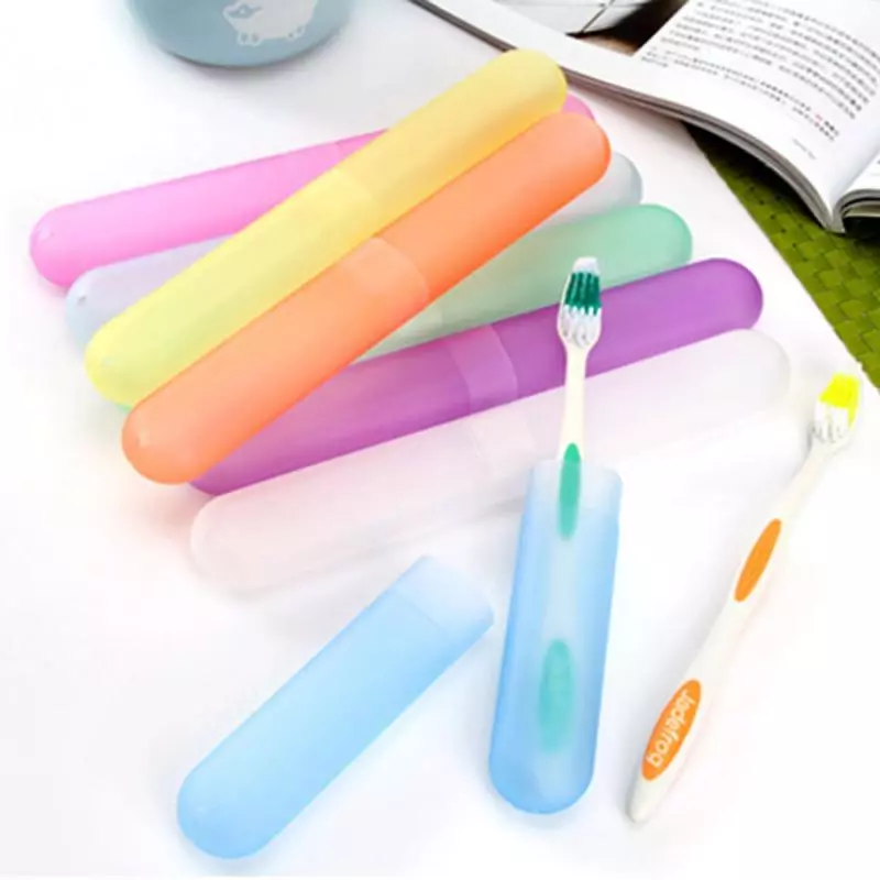 กล่องพลาสติก แบบพกพา สําหรับใส่แปรงสีฟัน เดินป่า ตั้งแคมป์ 1 ชิ้น