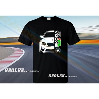 เสื้อยืดโอเวอร์ไซส์เสื้อยืด ผ้าฝ้าย 100% พิมพ์ลายรถยนต์ Skoda Octavia 6 VRS LHZYS-4XL