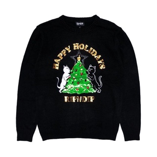 SLUM LTD - RIPNDIP Litmas Tree Knitted Sweater Black