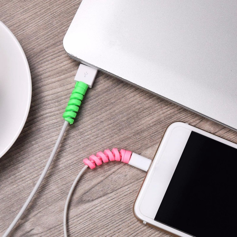 สายชาร์จสากลฝาครอบป้องกันสำหรับสายชาร์จ USB Android iPhone ฝาครอบป้องกันสายโทรศัพท์สายเคเบิลแขนป้องกัน - ภาพย่อย 4