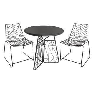 Table and chairs set 2-SEAT PATIO SET SPRING ARTOIS BLACK Outdoor furniture Garden decoration accessories ชุดโต๊ะเก้าอี้