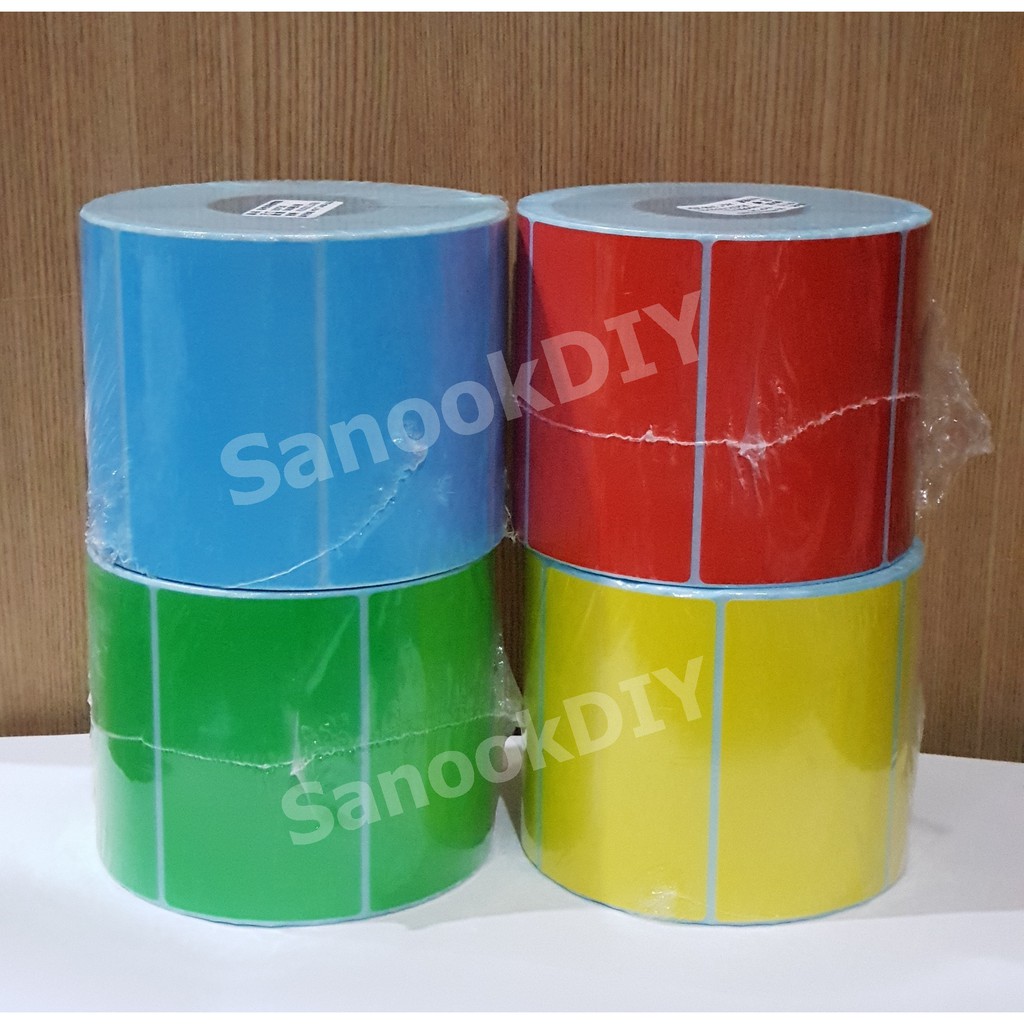 8cm x 5cm - 960 ดวง แบบสี สติ๊กเกอร์ความร้อน (ไม่ต้องใช้หมึก) Direct Thermal Sticker *ไม่มีรอยปรุ*