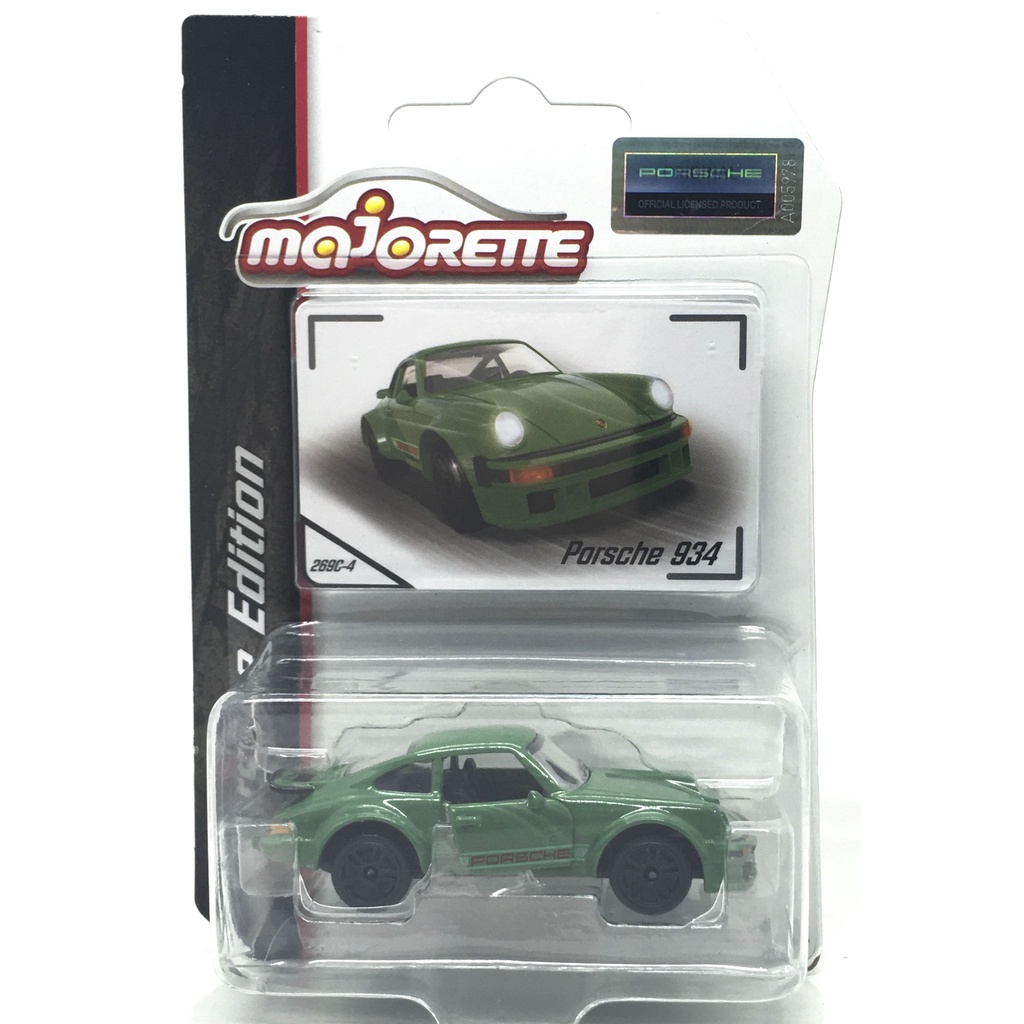 Majorette Porsche 934 - Porsche Edition - Green Color /Wheels D5SB /scale 1/57 (3 inches) Package wi