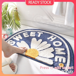  พรม เสื่อ ดูดซึมน้ำ กันลื่น Carpet Floor Mats 🔴 Water-absorbent, Non-slip Thickening Flower Daisy Bathroom Doorway Home Decoration Living Room Bedroom Door-in Mat