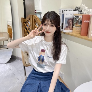 KSTYLE4U เสื้อแขนสั้นคอกลม ข้อความ flow #1379เสื้อ เสื้อยืด