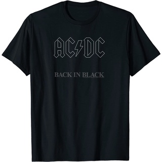 เสื้อยืดผ้าฝ้ายพรีเมี่ยม เสื้อยืด ลาย Ac DC สีดํา สําหรับผู้ใหญ่