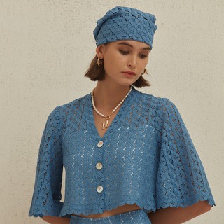 NEW !! Perana : เสื้อลูกไม้ Maya Blouse สี Blue