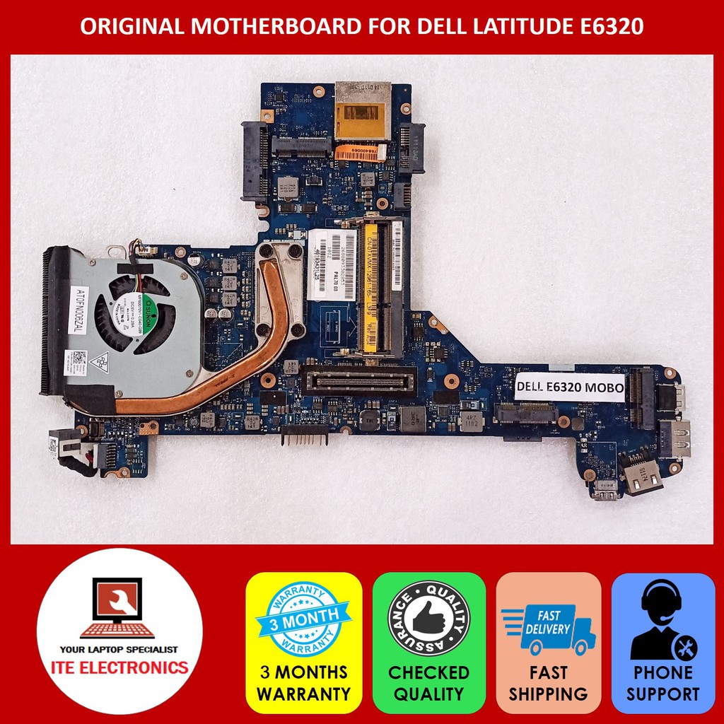 DELL LATITUDE E6320 MOTHEBROARD พร้อมพัดลมระบายความร้อน PAL70 LA-6611P