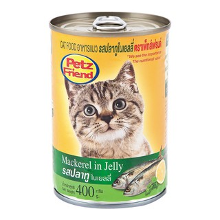 🔥สินค้าขายดี!! เพ็ทส์เฟรนด์ อาหารแมว รสปลาทูในเยลลี่ 400ก.X3 Petz Friend Cat Food Mackerel 400 g x 3