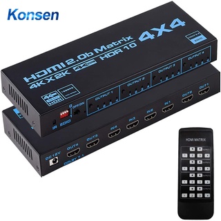 4k 60Hz True HDMI Matrix 4x4 HDMI 2.0 Matrix 4x2 2x4 4x4 พร้อมสวิตช์ SPDIF &amp; L/R 3.5 มม. HDMI เข้ากันได้กับ 4x2 รองรับ HDCP 2.2 ARC