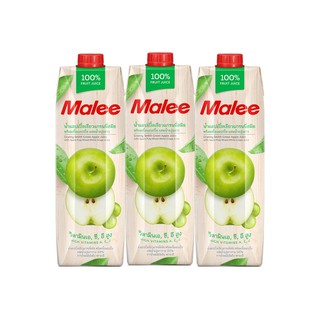 มาลี น้ำแอปเปิ้ลเขียว+องุ่นขาว 100% 1000 มล. x 3 กล่อง Malee Green Apple Juice + 100% White Grape 1000ml x 3 boxes