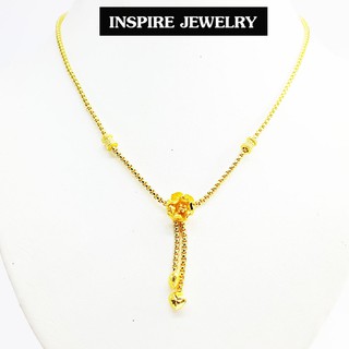 Inspire Jewelry สร้อยคอสังวาลย์ทองดอกไม้ และถุงกำมะหยี่