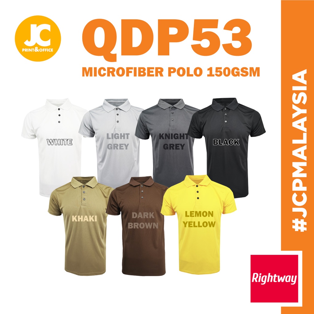 JCP x RIGHTWAY ที่ดีที่สุด 100% Mini ตาข่ายไมโครไฟเบอร์โปโล QDP53 Unisex ผู้ใหญ่กีฬา Active Polo Baj
