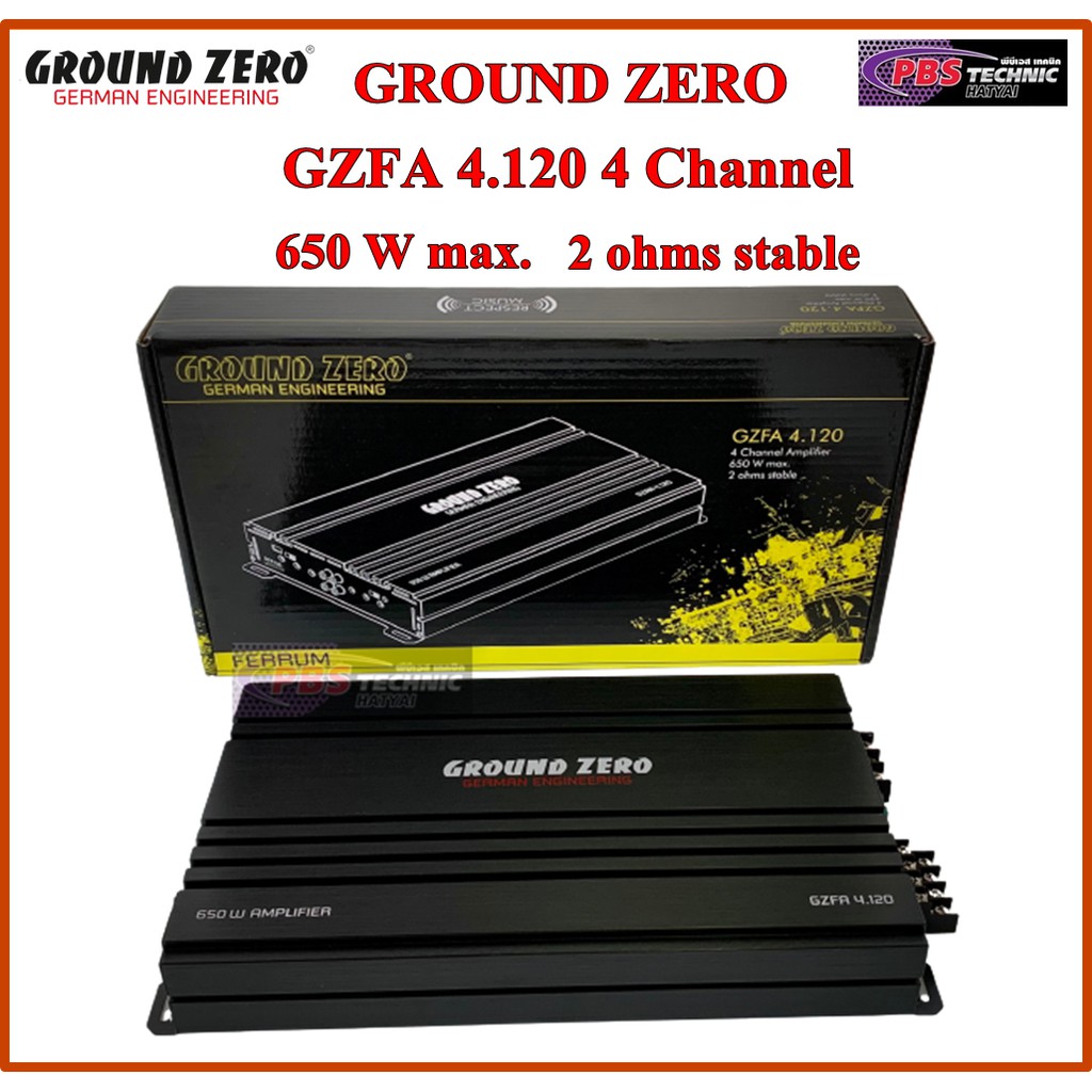 เพาเวอร์แอมป์ POWER GROUND ZERO GZFA 4.120 4 Channel 650 W