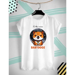 เสื้อยืดสีขาวเสื้อยืดลาย เหรียญ BABYDIGE คริปโต Cryptocurrency สีสันสดใส ใส่สบายๆ ไม่ยืด ไม่ย้วย