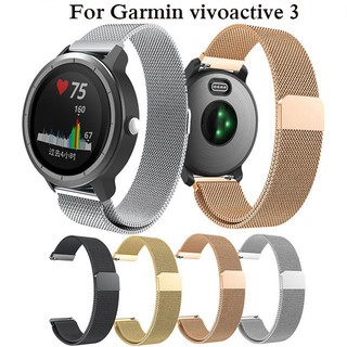 สายรัดข้อมือสแตนเลสสำหรับ Garmin Vivoactive 3 20 มม.