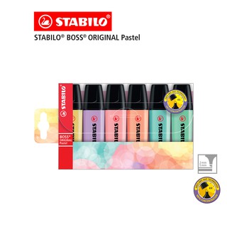 [Official Store] STABILO Boss Pastel (70/6-2) ปากกาเน้นข้อความ ปากกาไฮไลท์ ปากกาไฮไลต์ Pastel Color in Wallet ชุด 6 สี