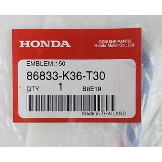 86833-K36-T30 เครื่องหมาย (150) Honda Pcx แท้ศูนย์