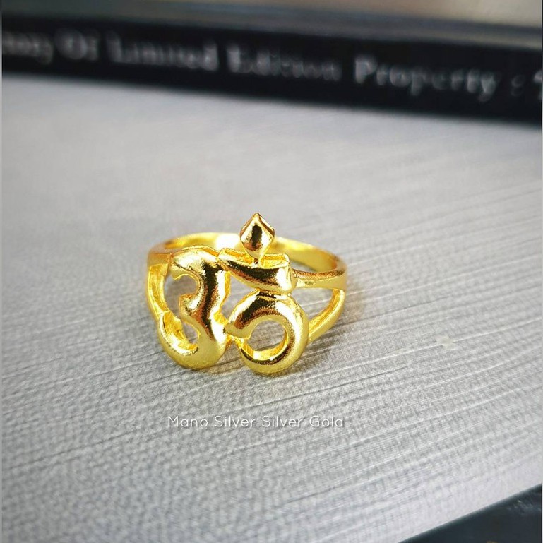แหวนโอม u0704 "รุ่นเคลือบทองหนาพิเศษ"หนัก 2 สลึง มินิมอล งานเกาหลี ไมครอน ชุบทอง หุ้มทอง แฟชั่น ทองส