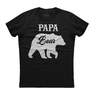 เสื้อยืดผ้าฝ้าย เสื้อยืดลําลอง แขนสั้น พิมพ์ลายกราฟิก Papa Bear สีดํา เหมาะกับของขวัญวันพ่อ สําหรับผู้ชาย 205716