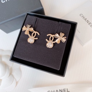 แท้💯Chanel earrings  cc logo &amp; cloverleaf