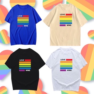 เสื้อยืด สกรีน PRIDE MONTH🌈 ลาย love wins พร้อมส่ง✨