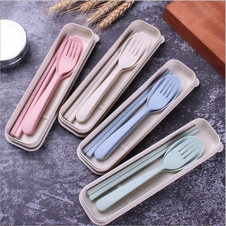 SET ช้อน+ส้อม+ตะเกียบ ขนาดพกพา สินค้าคละสีจ้า *สินค้าพร้อมส่ง*