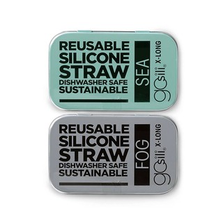 GoSili หลอด รุ่น X-LONG STRAW TIN 2PK SEA/FOG