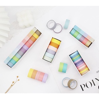 🌈 washi tape วาชิเทป  Masking tape หลายขนาด  เทปตกแต่ง เทปพาสเทล เทปกาว พาสเทล  เทป DIY