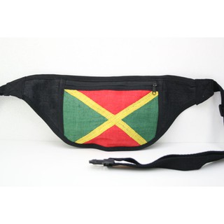 สินค้าราสต้า Bag Waist Super Flat Jamaica Easy to Hide กระเป๋าราสต้าคาดเอวใยธรรมชาติ ลายธงชาติ JAMAICA 8×16 นิ้ว