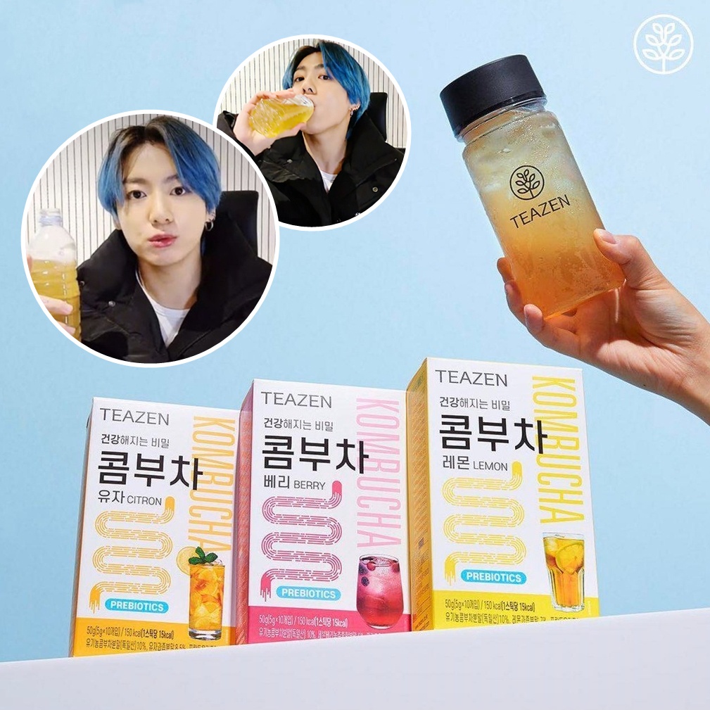 TEAZEN Kombucha Tea ทีเซ็น คอมบูชา (1 กล่องมี 10 ซอง) เครื่องดื่มชาหมัก ...
