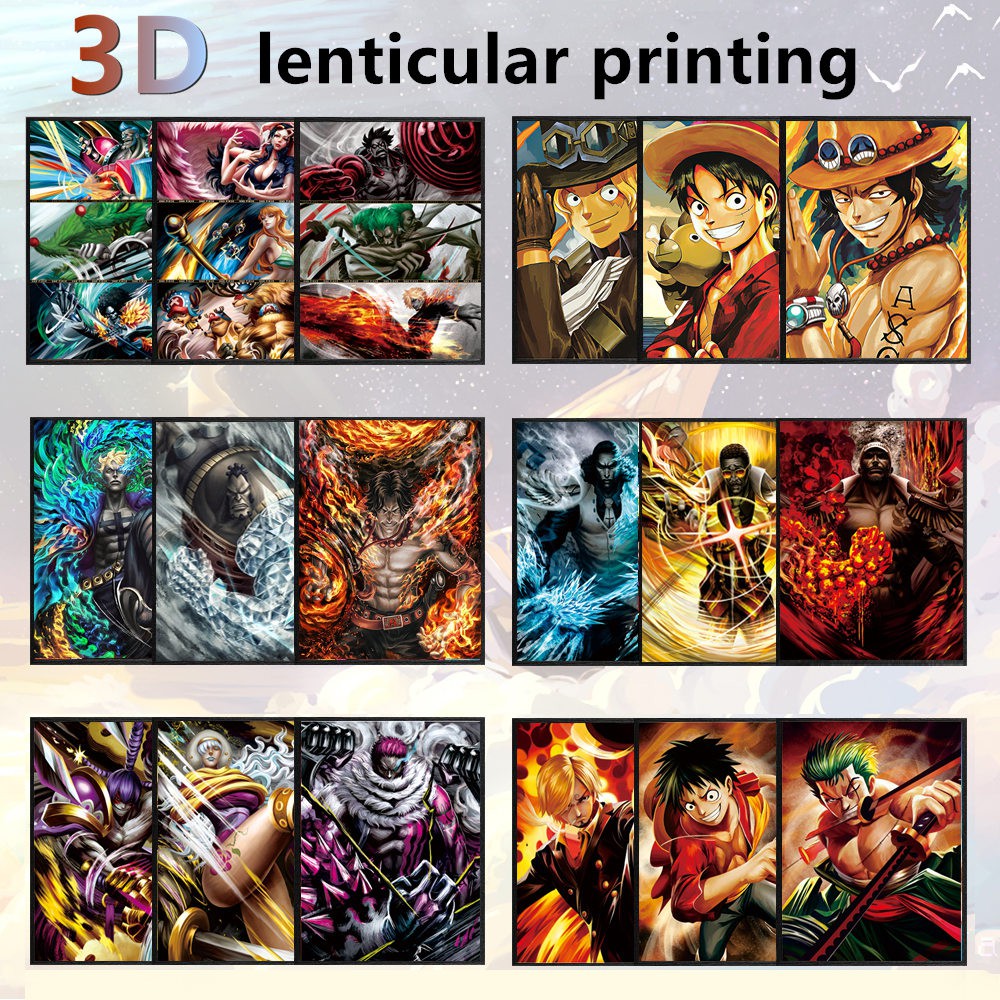 3d Lenticular Printing One Piece Anime Poster 3d Print Wall Stickers One Piece 3d Lenticular Flip Picture Wall Decor Pai ราคาท ด ท ส ด