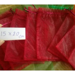 ถุงผ้าไหม15*20/20*30   สี burgundy