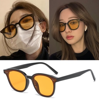แว่นตากันแดด เลนส์สีส้ม ยอดนิยม ผู้หญิง ระดับไฮเอนด์ แฟชั่นสไตล์เกาหลี อินเทรนด์ สีเหลือง แว่นกันแดด สําหรับเด็กผู้หญิง เรียบง่าย กรอบเล็ก แว่นตา