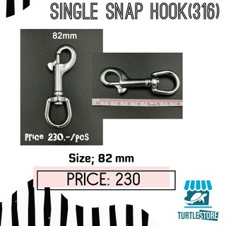 Single Snap Hook 316 และตะขอ Carabiner สีดำ ตะขอเกี่ยวของอเนกประสงค์ สำหรับใช้กับน้ำทะเล เกรดอย่างดี แข็งแรง