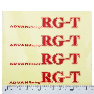 กรุณาวัดขนาดก่อนสั่งซื้อ สติกเกอร์ติดก้านแม็ก ADVAN RACING RG T 1 ชุด ติดได้ 4 ล้อ พื้นสีใส ตัวอักษรแดง Aegether