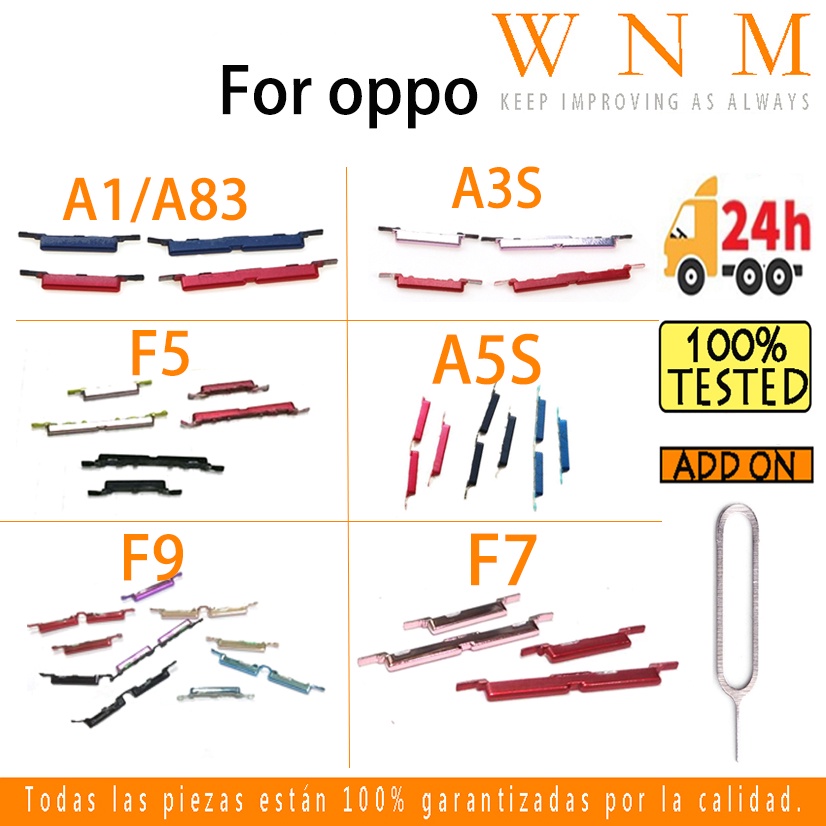 ปุ่มเปิดปิดสําหรับ oppo A1 A83 A3S A5S F5 F7 F9 ปุ่มปุ่มด้านข้างเปิดปิดระดับเสียงปุ่มขึ้นและลงด้านข้