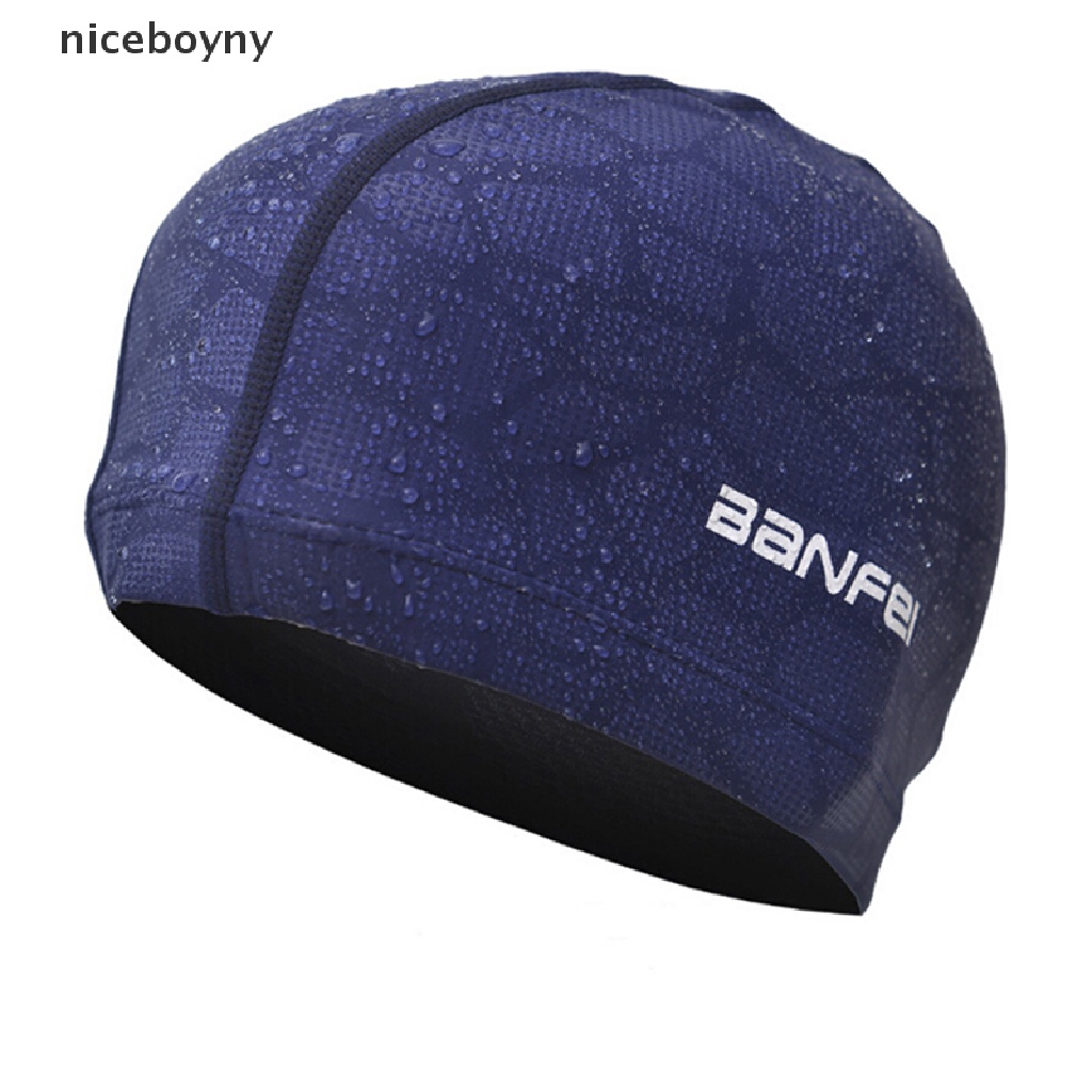 [niceboyhn] หมวกว่ายน้ํา ผ้าไนล่อน ยืดหยุ่นสูง ทนทาน สําหรับผู้ใหญ่