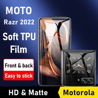 ฟิล์มกันรอยหน้าจอไฮโดรเจลนิ่ม แบบใส เนื้อแมตต์ สําหรับ Moto Motorola Razr 2022 5G Back Front HD