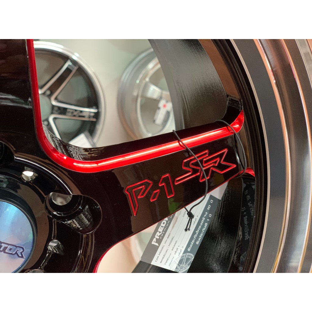 ล้อแม็กใหม่เวล Weld Predator PD32 18x8.5 5x114 ET35 สีดำขอบมิลลิ่งแดง ...