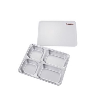 Zebra food tray with lid ถาดอาหาร Happy Lunch 28 ซม. พร้อมฝา