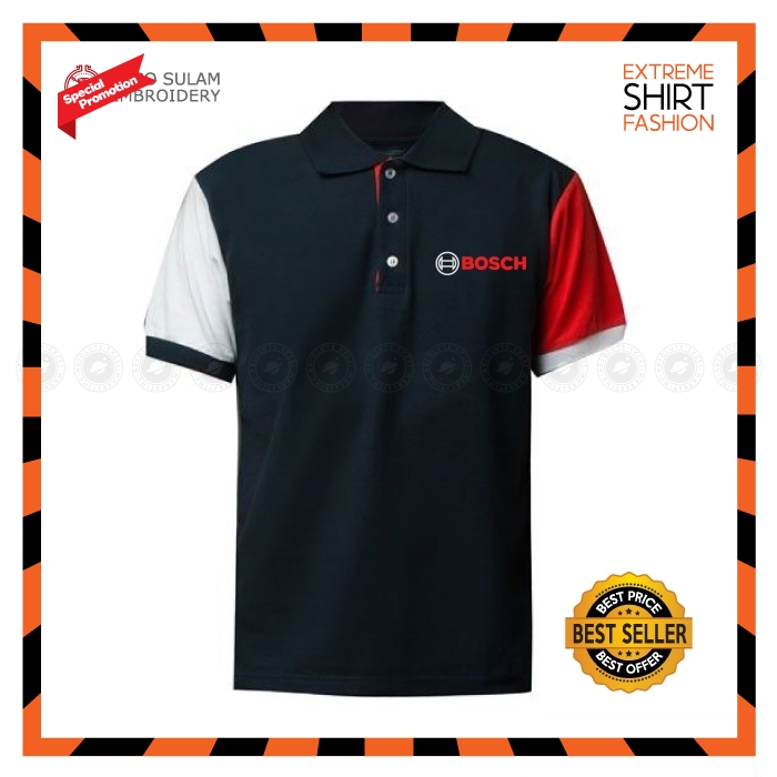 G Polo T เสื้อ Sulam Bosch เกียร์ฮาร์ดแวร์เครื่องมือเจาะ Baju Lelaki Office Service Event Casual ชุดเย็บปักถักร้อย Jahit