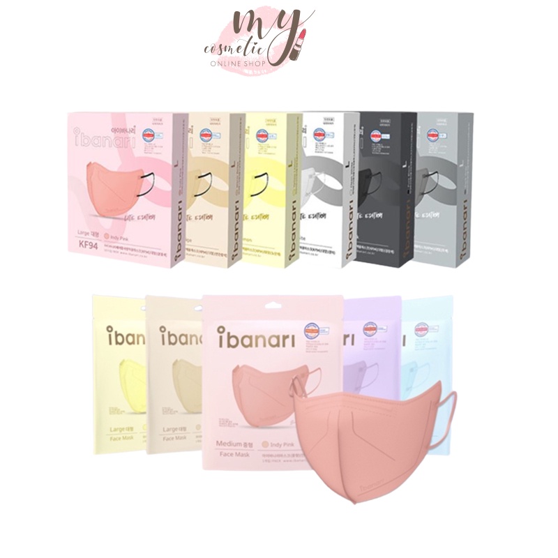 ( แท้ / พร้อมส่ง ) Ibanari​ Mask Face mask / KF94 ซอง 1 ชิ้น แมสอั้มพัชราภา