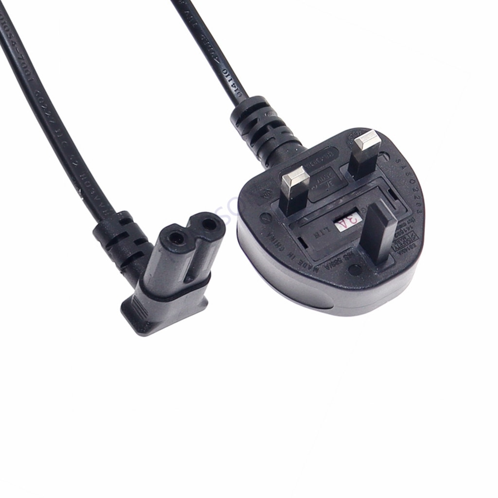 Upward Downward มุม C7 Firgure 8 สายไฟสําหรับ LED LCD TV Monitor, UK อังกฤษปลั๊ก IEC C7 สายไฟ 1.5 M